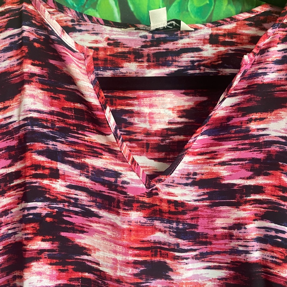 Pioneer Woman - NWOT Pink Patterned Boho Poncho(curvy size) - Picture 5 of 6